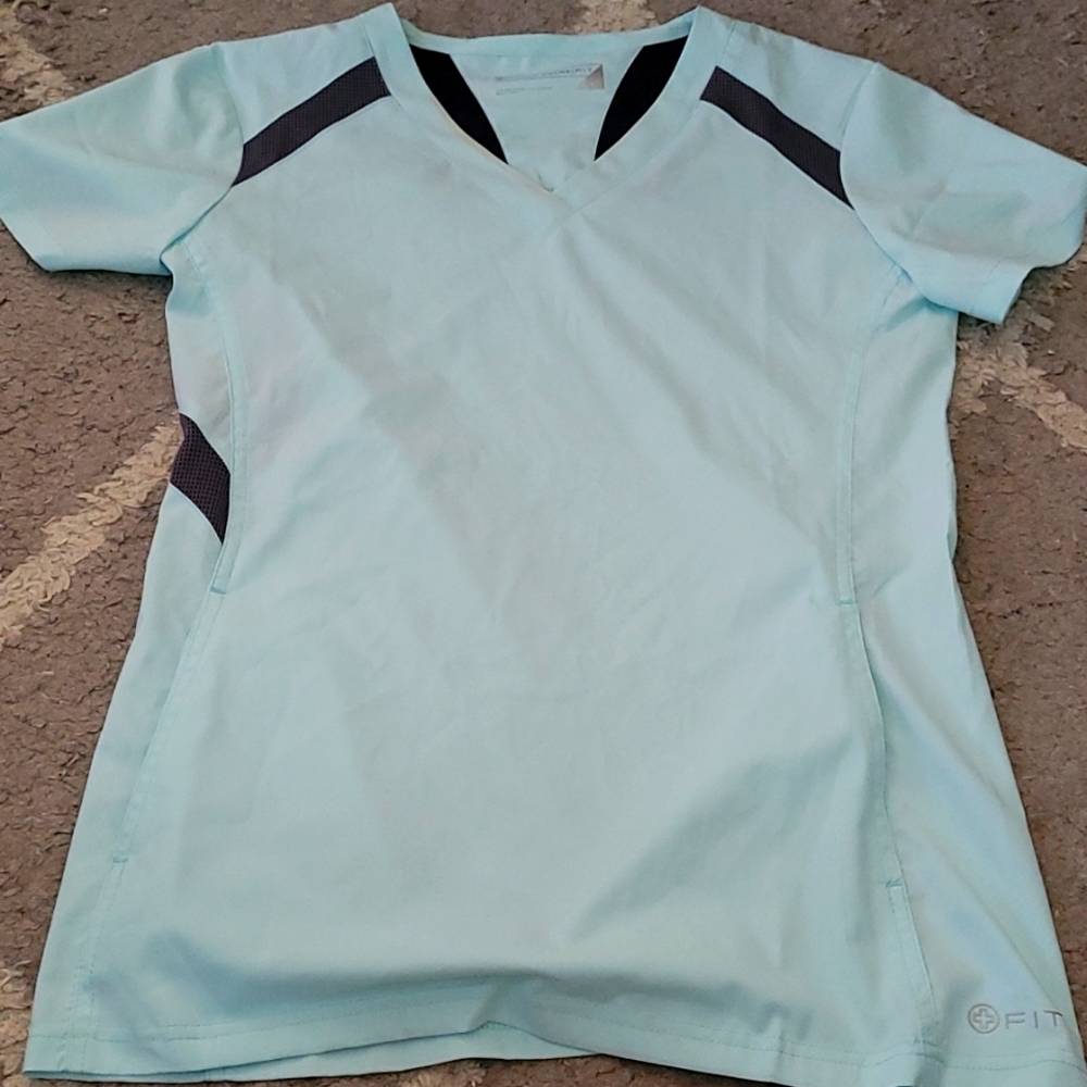 White cross fit scrub top